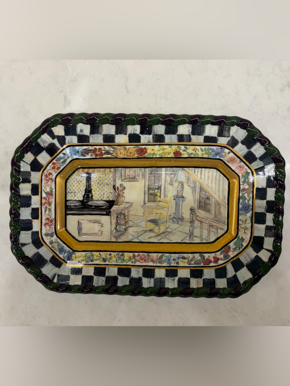 Mackenzie-Child’s Vintage, Rare Maclachlan Hand-Painted Plate